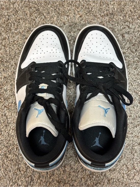 Jordan Shoes - Jordan Black, White & Light Blue Low-Top Sneakers - Women’s
